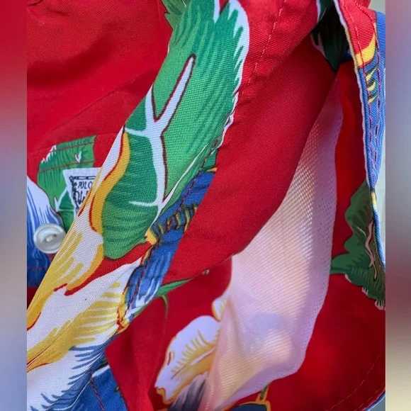 Ralph Lauren Red Floral Drawstring Swim Trunks - Picture 7 of 7